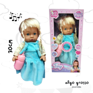 MUÑECA TRINI CON SONIDO + MAMADERA - TINY BABY art.55791