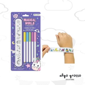 PULSERA PARA PINTAR MAGICAL WORLD COLORING SLAP BAND art.MW501