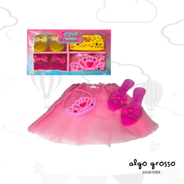 JULIANA PRINCESA SET DOBLE CORONA Y ZAPATOS art.SISJUL134