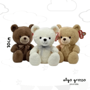 PELUCHE OSO SENTADO CON MOÑO 30CM art.8145