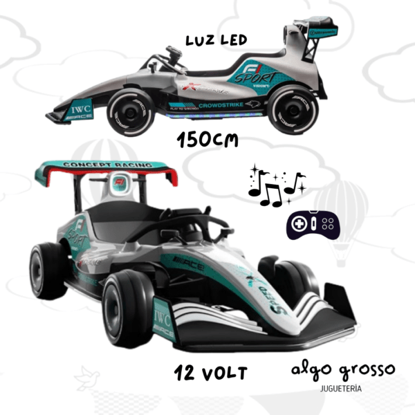 AUTO F1 A BATERIA 12VOLT CON RADIO CONTROL - ESCUDERIAS art.3381/3383