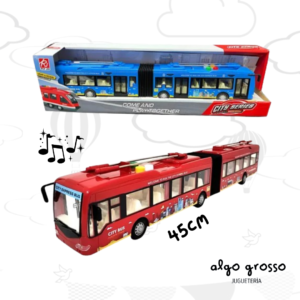 COLECTIVO CITY SERIES TROLEBUS DOBLE CON LUZ Y SONIDO art.IK0716