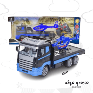 CAMION VEXXO A RADIO CONTROL -  TRUCK TRANSPORTE CON HELICOPTERO art.IK0738