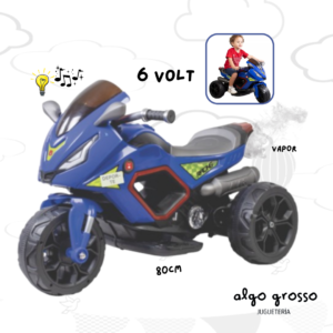 MOTO SPORT RACING BOY 6 VOLT CON HUMO - LUZ Y SONIDO art.743