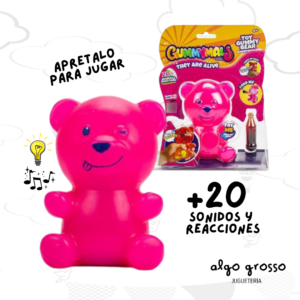 GUMMYMALS OSO GOMA INTERACTIVO ROSA DE 14CM art.GUM001