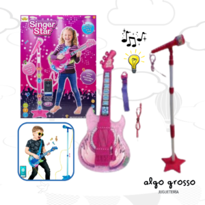 SINGER STAR GUITARRA CON MICROFONO + PIE art.25255/25254