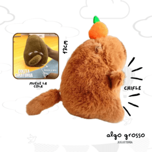 LLAVERO CAPIBARA A CUERDA DE PELUCHE CON CHIFLE Y MOVIMIENTO art.7091