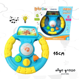 BABY GUS VOLANTE INFANTIL CELESTE CON LUZ Y SONIDO art.53913