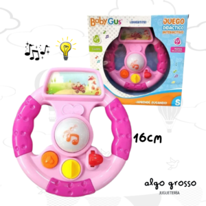 BABY GUS VOLANTE INFANTIL ROSA CON LUZ Y SONIDO art.53912