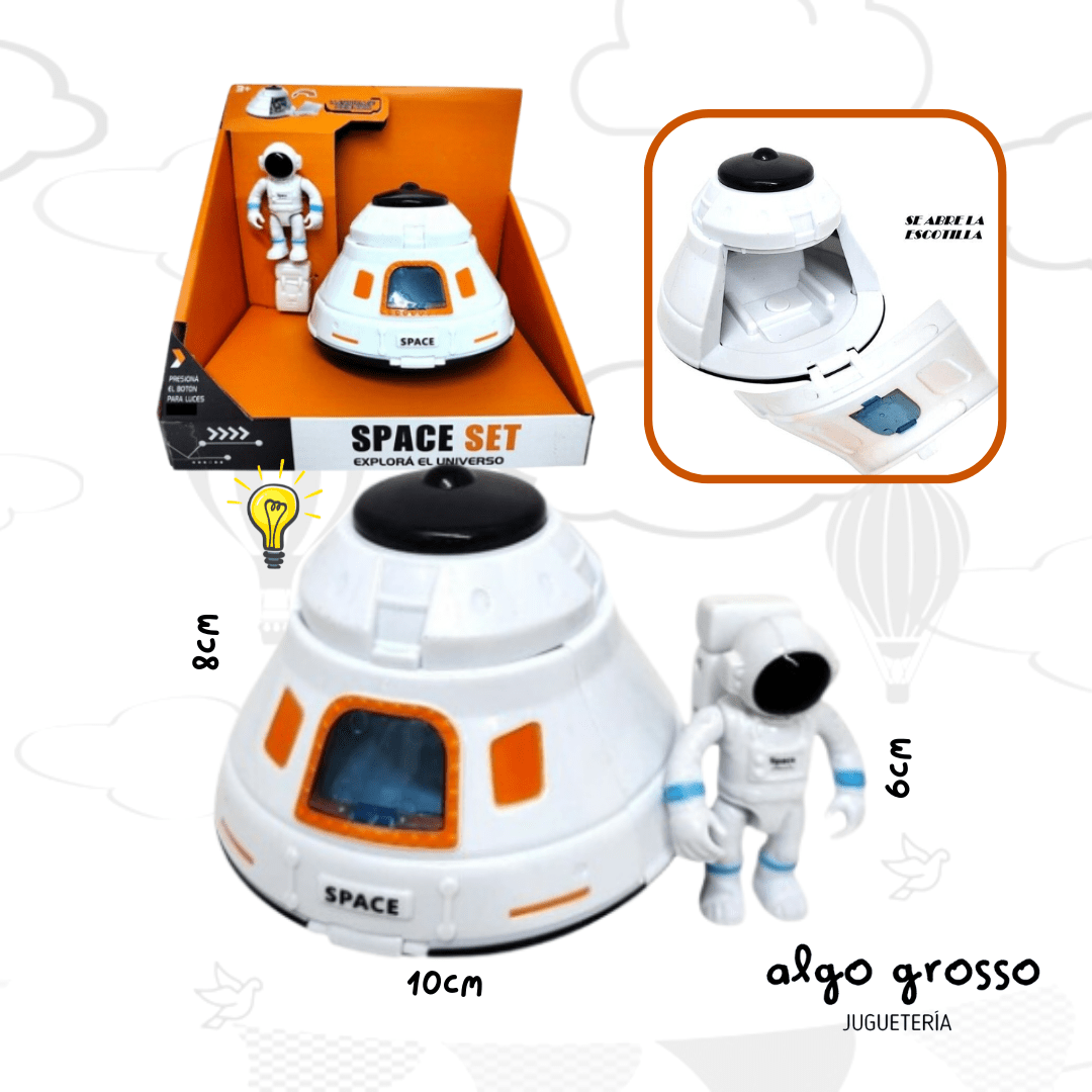 SPACE SET NAVE ESPACIAL CON LUZ + ASTRONAUTA art.55560