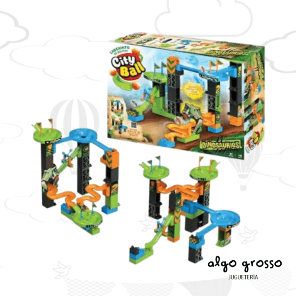 CITY BALL DINOSAURIO - LABERINTO DE BOLITAS PARA ARMAR DE 41 PIEZAS art.3207