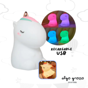 VELADOR LED UNICORNIO SILICONA CAMBIA COLOR - USB art.FDZ123