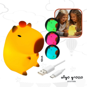 VELADOR LED CAPIBARA SILICONA CAMBIA COLOR - USB art.FDZ127