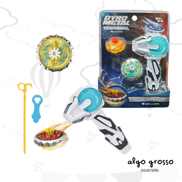 GYRO METAL SET 2 TROMPO CON LUZ SUPER SPIN BLISTER art.IKGYRO002