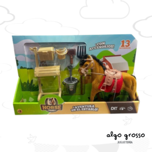 AVENTURA EN EL ESTABLO  CABALLO AFELPADO + ACCESORIOS art.IKHOR005