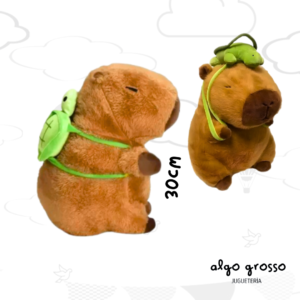 PELUCHE CAPIBARA 30CM CON MOCHILA TORTUGA "ALTERNATIVO"