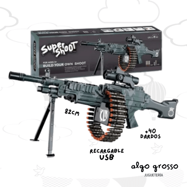 SUPER SHOOT AMETRALLADORA MACHINE + 40 DARDOS art.25135