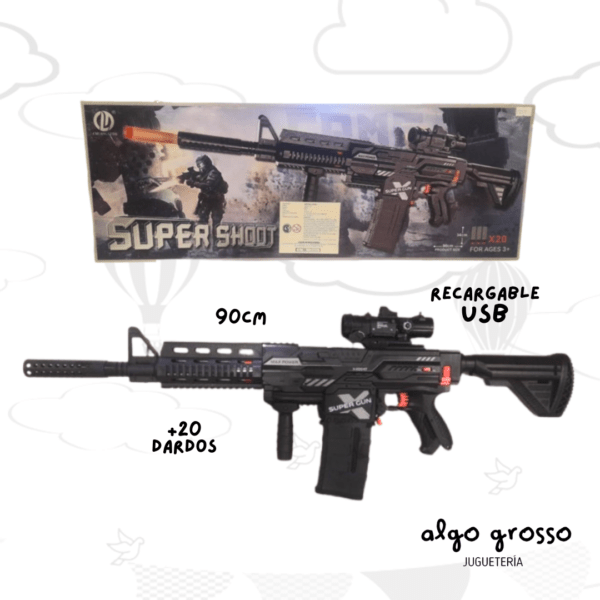 SUPER SHOOT AMETRALLADORA M4 - LANZA DARDOS art.25137