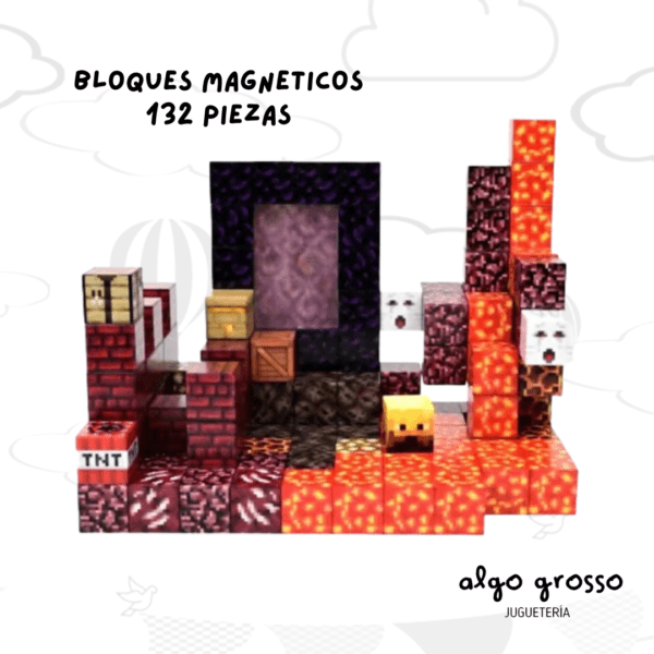 MINECRAFT CUBOS MAGNETICOS - EXPLORACION INFRAMUNDO - 132 PIEZAS art.T110