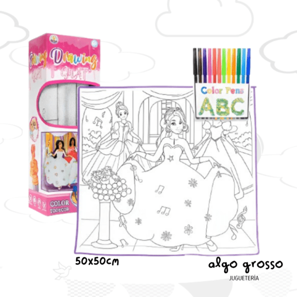 DRAWING MAT ALFOMBRA PARA PINTAR LAVABLE DE PRINCESAS  art.55916