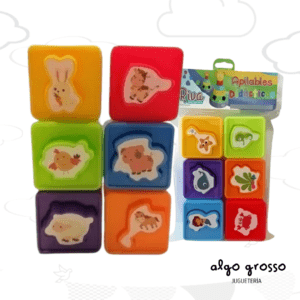 SET 6 CUBOS APILABLES CON ENCASTRE ANIMALES art.111