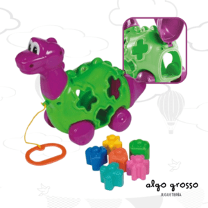 DINO DIDACTICO DE ARRASTRE CON ENCASTRES art.716
