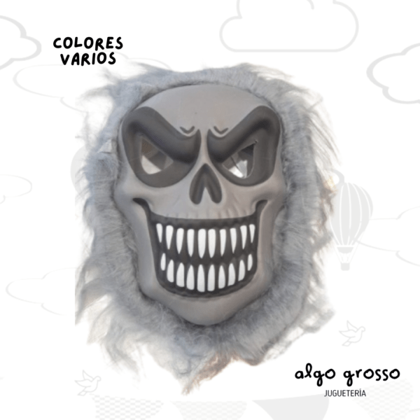 HALLOWEEN MASCARA CALAVERA GOMA EVA CON PELO art.357