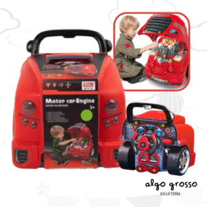 KIT DE MECANICO - VALIJA MOTOR DE AUTO CON LUZ Y SONIDO CON MANIJA Y RUEDAS art.NA205254