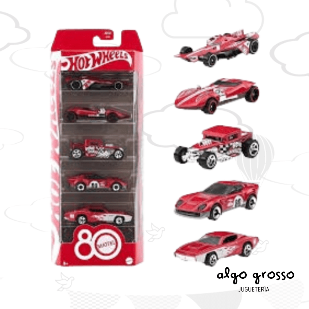 HOT WHEELS PACK X5 AUTOS ANIVERSARIO Art LADJGK08 Algo Grosso hot-wheels-pack-x5-autos-aniversario-art-ladjgk08-algo-grosso