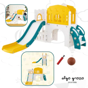 SUPER CENTRO TOBOGAN 3 ESCOLENES + PUENTE ESCALERA + SET DE BASKET art.57029