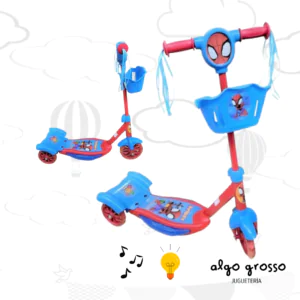MONOPATIN SPIDEY 3 RUEDAS - LUZ Y SONIDO art.12011