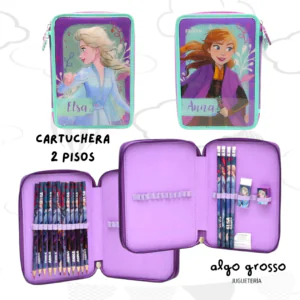 FROZEN CARTUCHERA CANOPLA DE PVC 2 CIERRES + UTILES art.FA387