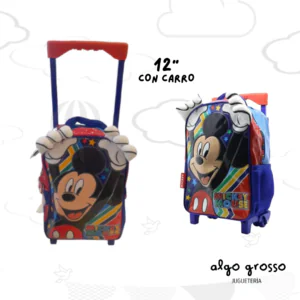 MOCHILA CON CARRO 12" MICKEY MANO 3D art.KM703