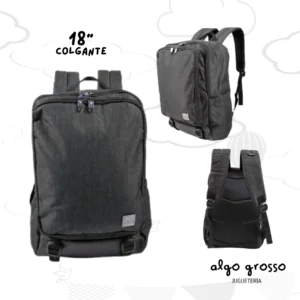 MOCHILA ELF COLGANTE 18" GRIS NEGRO art.3710B