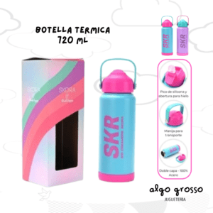 BOTELLA TERMICA SKORA DE ALUMINIO - PICO SILICONA Y MANIJA 720ML art.41913