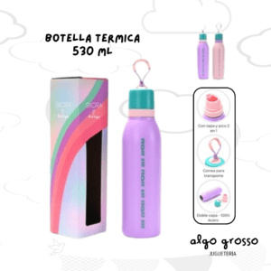 BOTELLA TERMICA SKORA DE ALUMINIO - PICO Y SORBETE 530ML art.41914