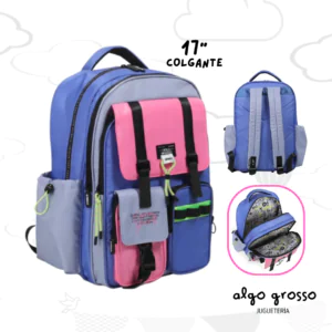 MOCHILA COLGANTE 17" CHIMOLA - COLORBLOCK LAVANDA art.FS117