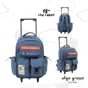 MOCHILA CON CARRO 18" CHIMOLA - ORIENTE AZUL art.FS124