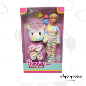 BONNIE PINK MUÑECA DE 29CM CON DISFRAZ UNICORNIO CUTTIE REVEAL art.B631