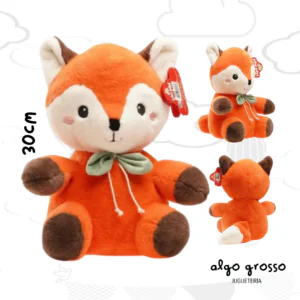 PELUCHE ZORRO SENTADO DE 30CM CON MOÑO art.8234