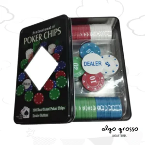 SET 100 FICHAS DE POKER EN LATA art.A201253