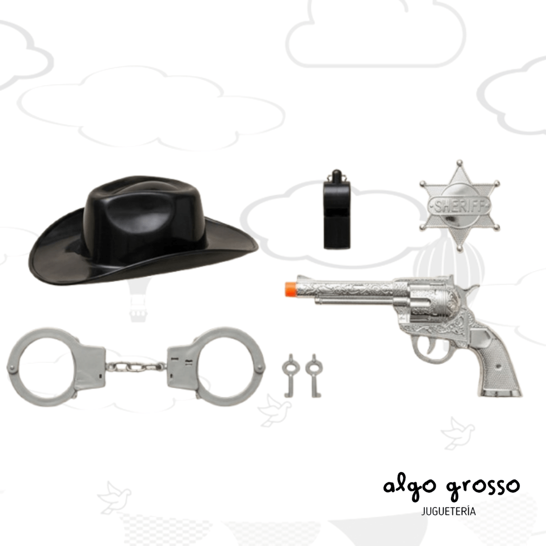 SET COWBOY EN BLISTER CON SOMBRERO art.52189 – Algo Grosso – Juguetería