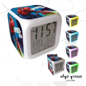 RELOJ DESPERTADOR SPIDERMAN CUADRADO art.VSP03307