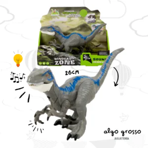 DINOSAUR ZONE VELOCIRAPTOR BLUE CON LUZ Y SONIDO art.DINO5