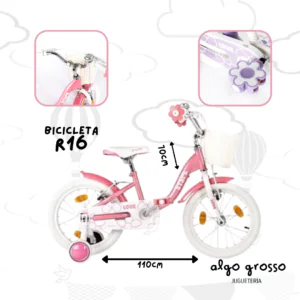 BICICLETA ROD 16 LOVE CON CANASTO art.6007