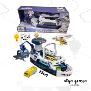 CITY GARAGE BARCO PATRULLA CON LUZ Y SONIDO + TIBURON  art.660-S04
