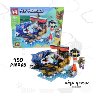 MY WORLD MINECRAFT SIMIL BLOQUES BARCO - TIBURON - 450 PIEZAS art.MG1219