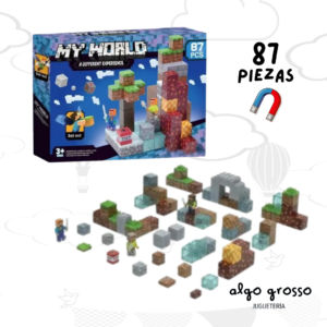 MINECRAFT CUBOS MAGNETICOS - MY WORLD - 87 PIEZAS art.SX-87