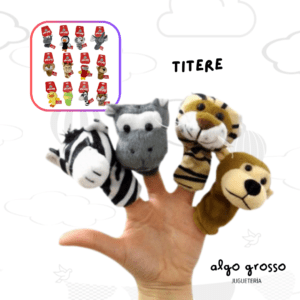 TITERES DE DEDO PELUCHE SURTIDO ANIMALITOS 9CM art.2478