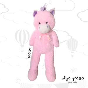 PELUCHE DE UNICORNIO CON MOÑO 100CM art.IKPLUSH004